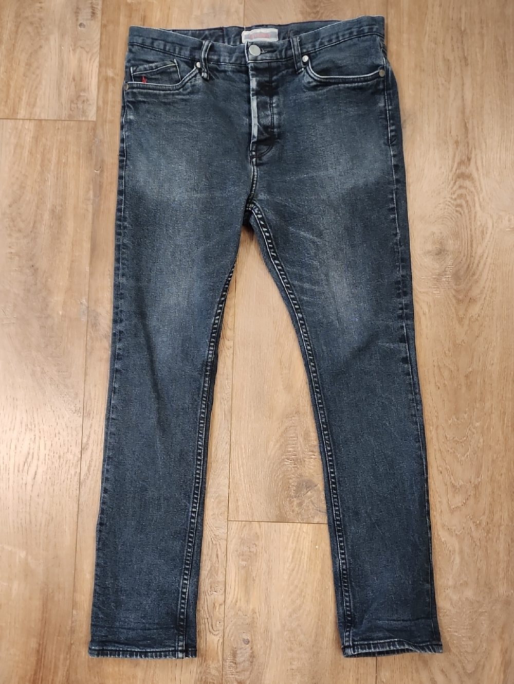 Altamont Jeans Wilshire Slouch Fit Washed Black Denim Button Fly size 32 x 30